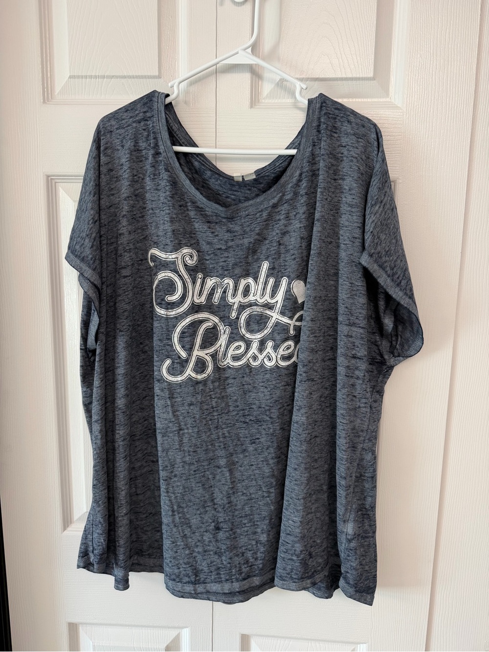 Simply Blessed Short Sleeve Tee - Dark Heather Navy